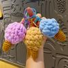Handmade Woolen Woven Ice Cream Keychain, Simulated Ice Cream Cone Bag, Small Pendant, Cute Hanging Decoration, Small Gift