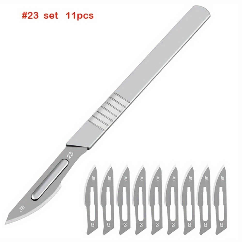 

Резьбовой нож из углеродистой стали, металлический скальпель, универсальный нож, гравировальный нож для рукоделия, хирургический скальпель, инструмент для резки бумаги, канцелярский нож #23 set