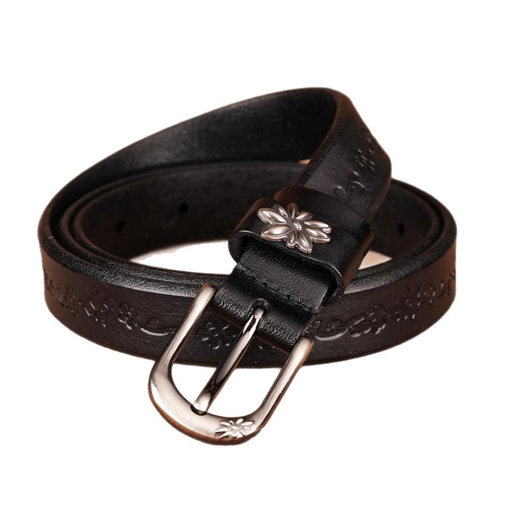 Women's Handmade Retro Leather Pin Buckle Belt - Trendy Cowhide Pant Accessory