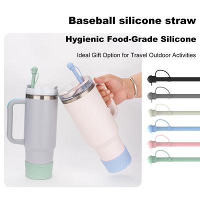 1/6Pcs Silicone Straw Set for 30/40oz Tumblers Reusable Straws with Covers Food-Grade Easy
