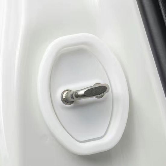 4Pcs Silicone Car Door Latch Protective Cover Universal Shock Absorption Door Lock Cover Anti-Rust Door Lock Shield for Vehicle Lock Cylinder