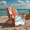 Custom Name Ultra-Soft Beach Towel with Pinkfong Wonderstar Theme,Ideal for Pool - Camping, Diving - Perfect Travel Essential, Vibrant Beach Towel.