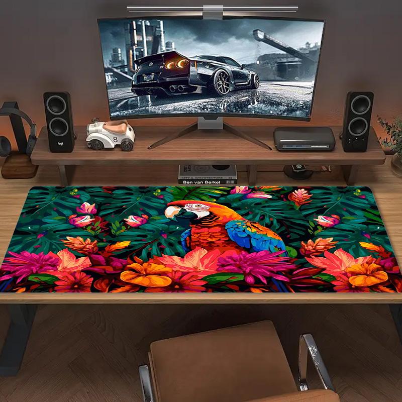 Tropical Parrot Color Mouse Pad Large Gaming Table Cushion Non-slip Laptop Tablet Big Mousepad XXL Mat Mini PC Playmat With Lock Edge