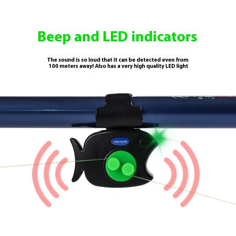 Allarme Pesce Indicatore di Abboccata Suono Abboccata Allarme Campanello Con Luci LED Canna da Pesca Campanello di Allarme Esca Indicatore di Abboccata Sensibile Per Pesce Gatto