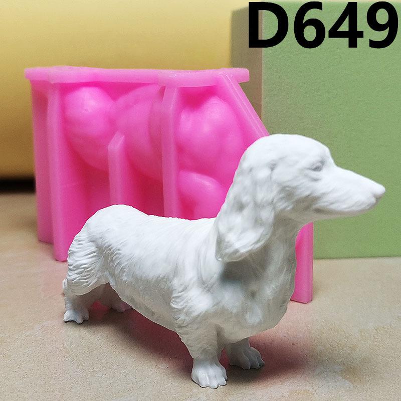 Sausage dog animal candle silicone mold cute dog epoxy resin silicone mould home decor ornament dog concrete cement gypsum molds