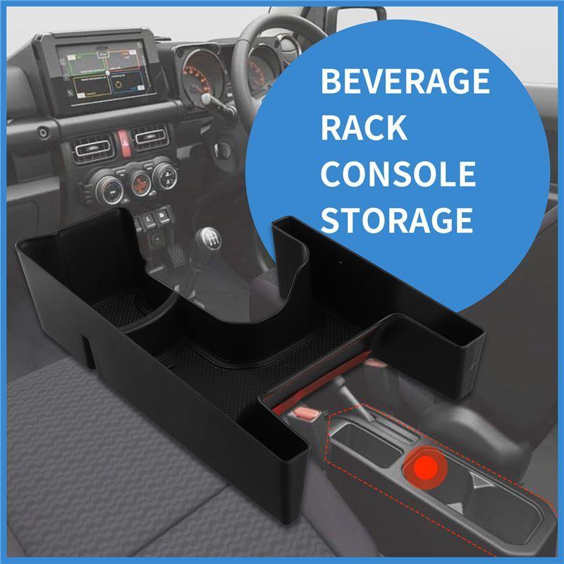 AA92-For Jimny JB64 JB74 Drink Holder Console Storage Tray Gear Shift Storage Box Organizer With Rubber Mat