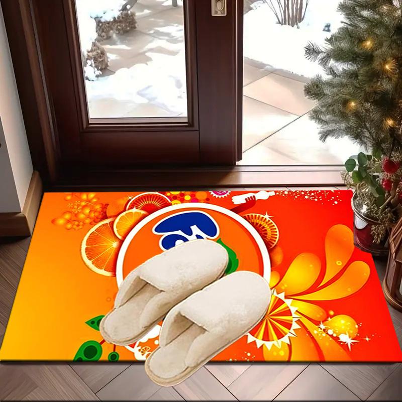 Fanta Orange Refreshment Area Rug Office rug, Chair Rug, Decor Carpet Livingroom bedroom Mat, Large Size Fan gifts Christmas gifts