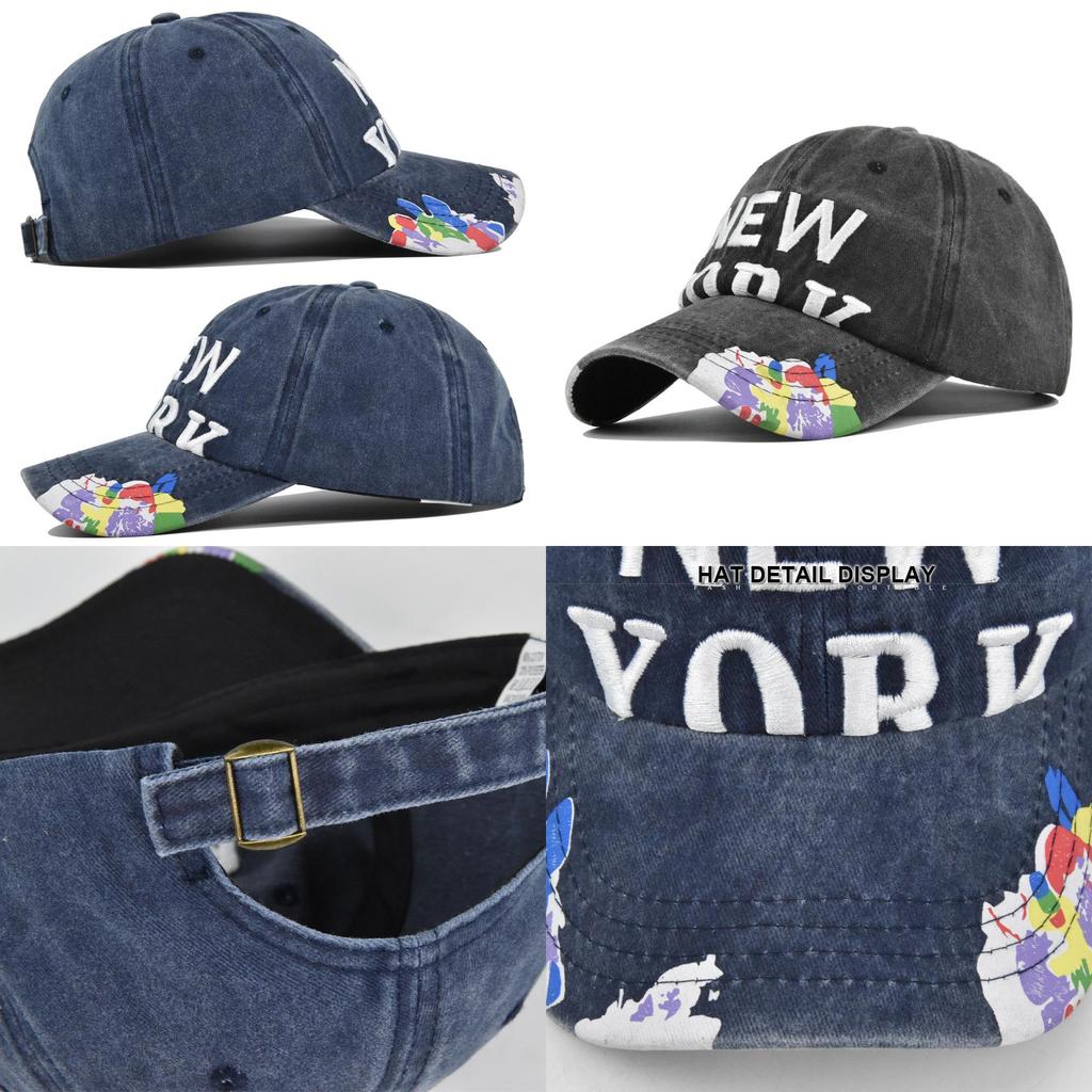 Retro Embroidered Duck Tongue Cap Washed Distressed Trucker Hat For All Seasons