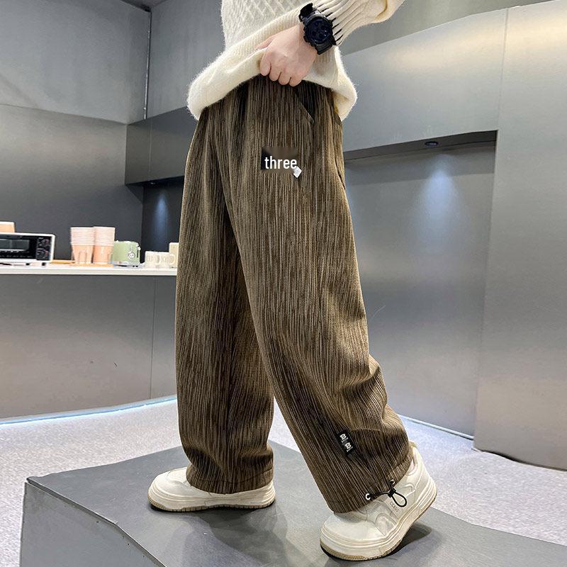 

Хлопчачі вельветові штани прямого крою - Новинка Осінь/Зима 2025 Підлітковий повсякденний одяг 120cm