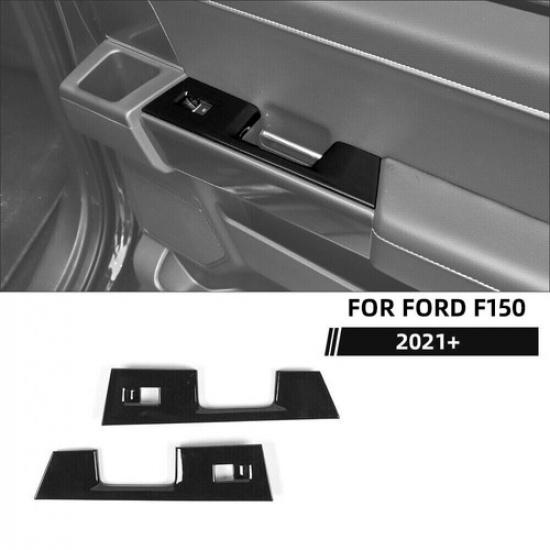 Black Rear Door Window Lift Switch Panel Trim For Ford F150 -23 Accessories