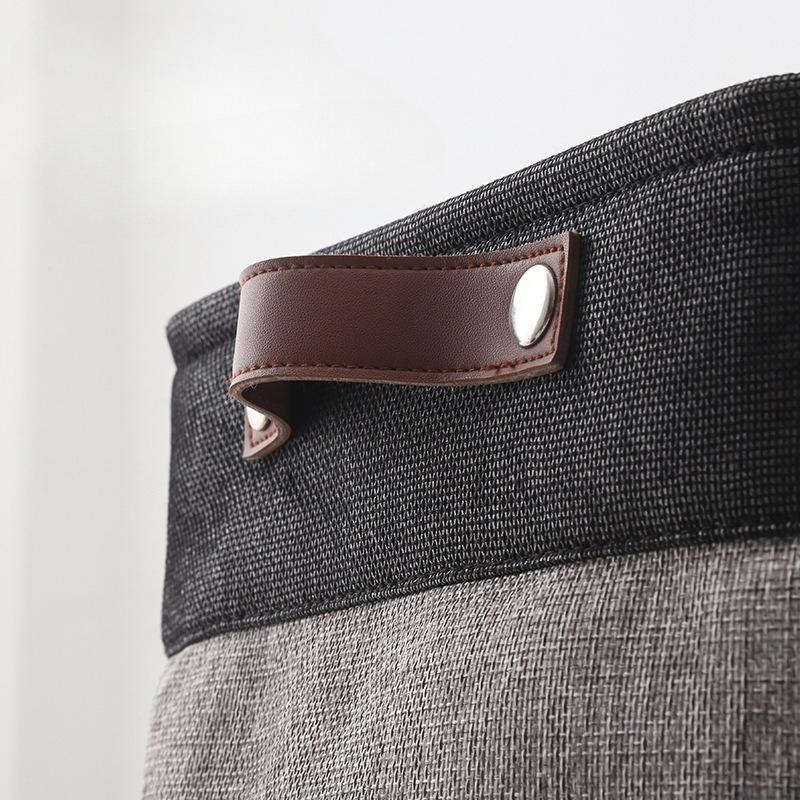 Leather handle Storage Basket Foldable Storage Box for Home Use Clothes, Books, Desktop, Living Room, Organizing Boxes & Bins