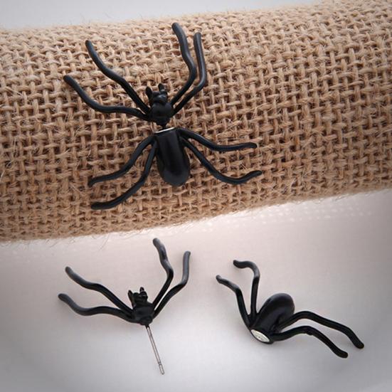 1Pc Fashion Halloween Scary Spider Shape Piercing Earring Ear Studs Jewelry