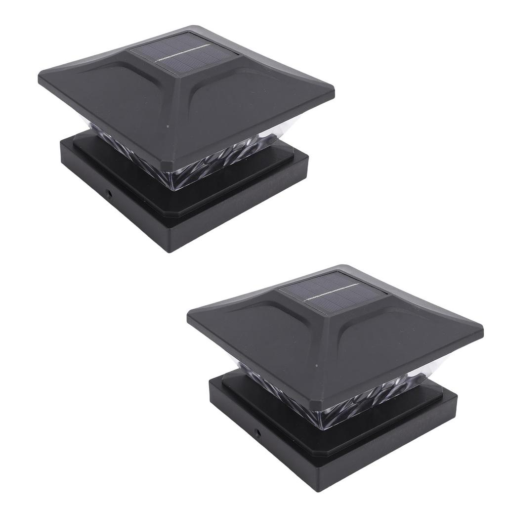 2er-Pack Solar-Pfostenleuchte LED Warmweißes und Weißes Licht Wetterfest Solarbetrieben Terrassen-Zaunpfahlleuchte für Terrasse Veranda