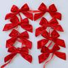 Christmas Velvet Bow Garland Decoration Pre-Strung Red White Ball Ornament Home Office Bedroom Xmas Tree Mantel Fireplace Shelf Indoor Holiday Decor
