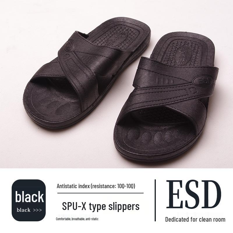 

Unisex Anti-Static Slippers for ESD, Soft Non-Slip Sole, Dust-Free Workshop Use.