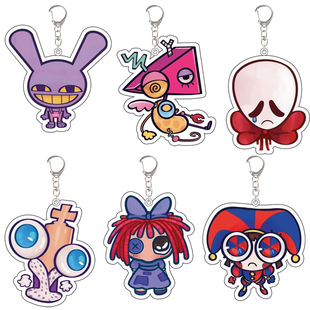 Chic Studio Unisex Anime Peripheral For Digital Circus Pomni Jax Ragatha Gangle Kinger Zooble Acrylic Keychain Cartoons Backpack Accessories Gift