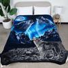 Couverture Polaire Loup Hurlant Directe pour Lit, Couverture Polaire Loup Taille Queen pour Hommes, Femmes et Enfants Couverture Peluche Super Douce