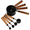 Set of 4 Baking Tool Set Stainless Steel Measuring Cups Measuring Spoons Wood Handle Kitchenwares for Baking Cooking