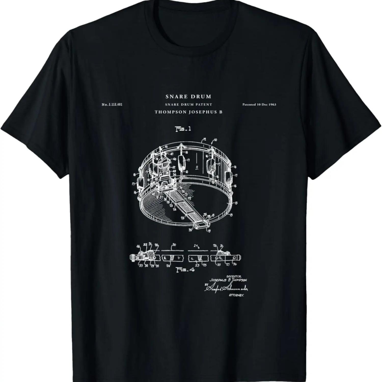 Snare Drum Patent - Drum T-Shirt S чёрный