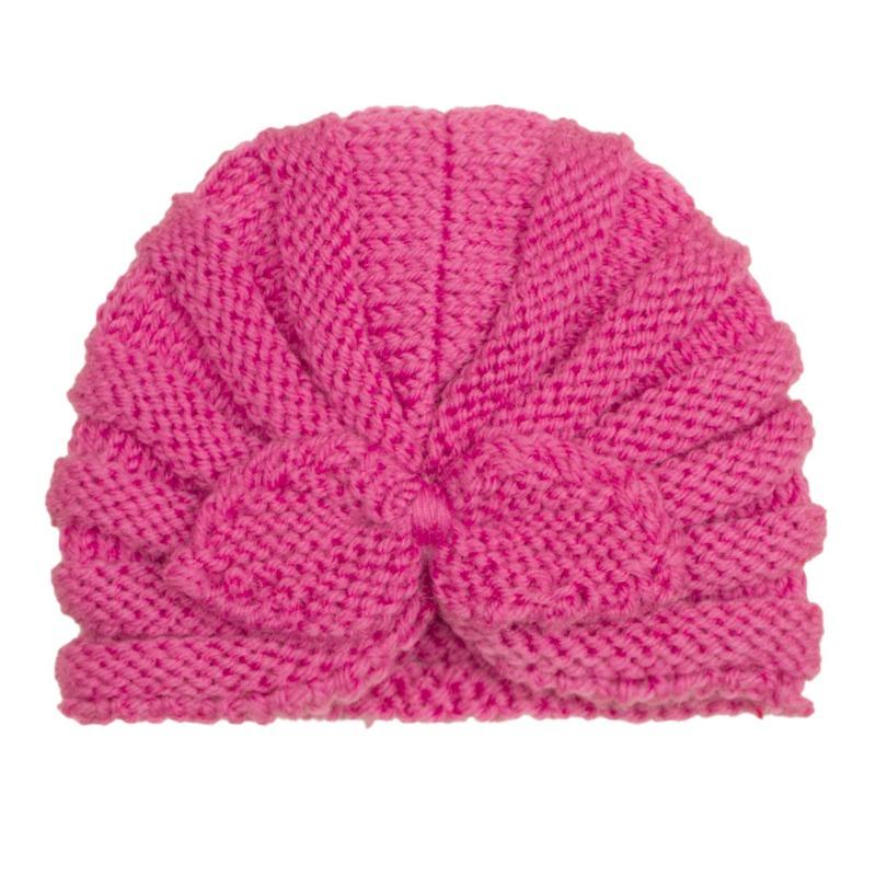 Autumn and winter new children's wool rabbit ear hat, baby solid color knitted wool hat, baby hat