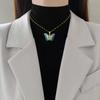 1pcs Gold Butterfly Series Copper Encrusted Zircon Pendant Titanium Steel Chain Simple And Elegant Necklace