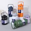 Stainless Steel Insulated Water Jug Food Grade Leak Proof Lid 24H Heat Cold Retention for Picnic Beach Trips