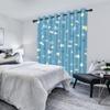 Set Of 2 Minimalist Blue Pattern Curtains Living Room Bedroom Window Home Textiles Geometric Floral Design Drapes Curtain Darkening Polyester Ideal