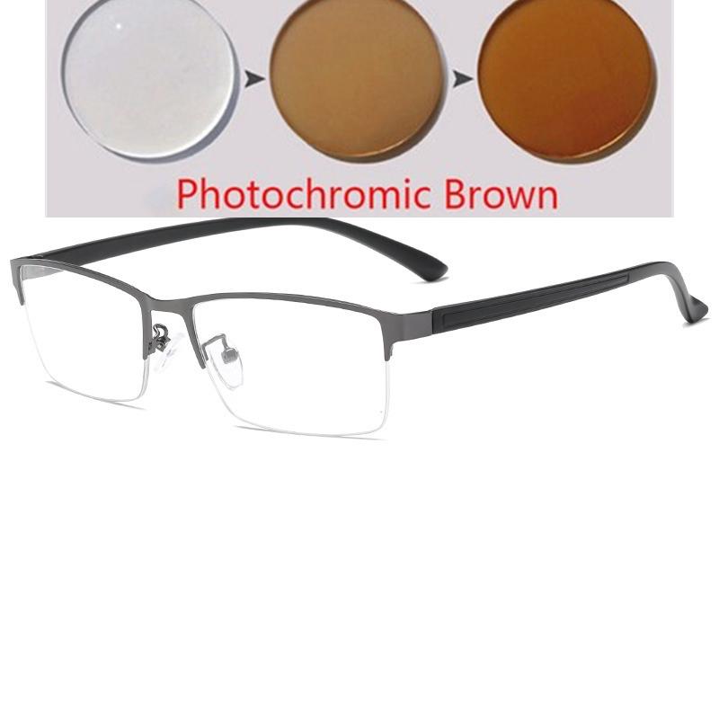 Semi-Rimless Steampunk Shortsighted Prescription Glasses Women Men Anti Blue Rays Computer Myopia Spectacles 0 -0.5 -0.75 To -6
