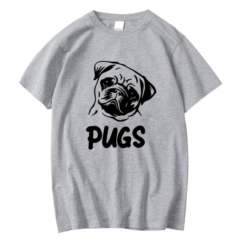 Mens Tshirt 100 Cotton Casual Pug Print Mens T Shirts Fashion Summer Casual Loose Men Tshirt Shirts Tops Men Tshirt Tees