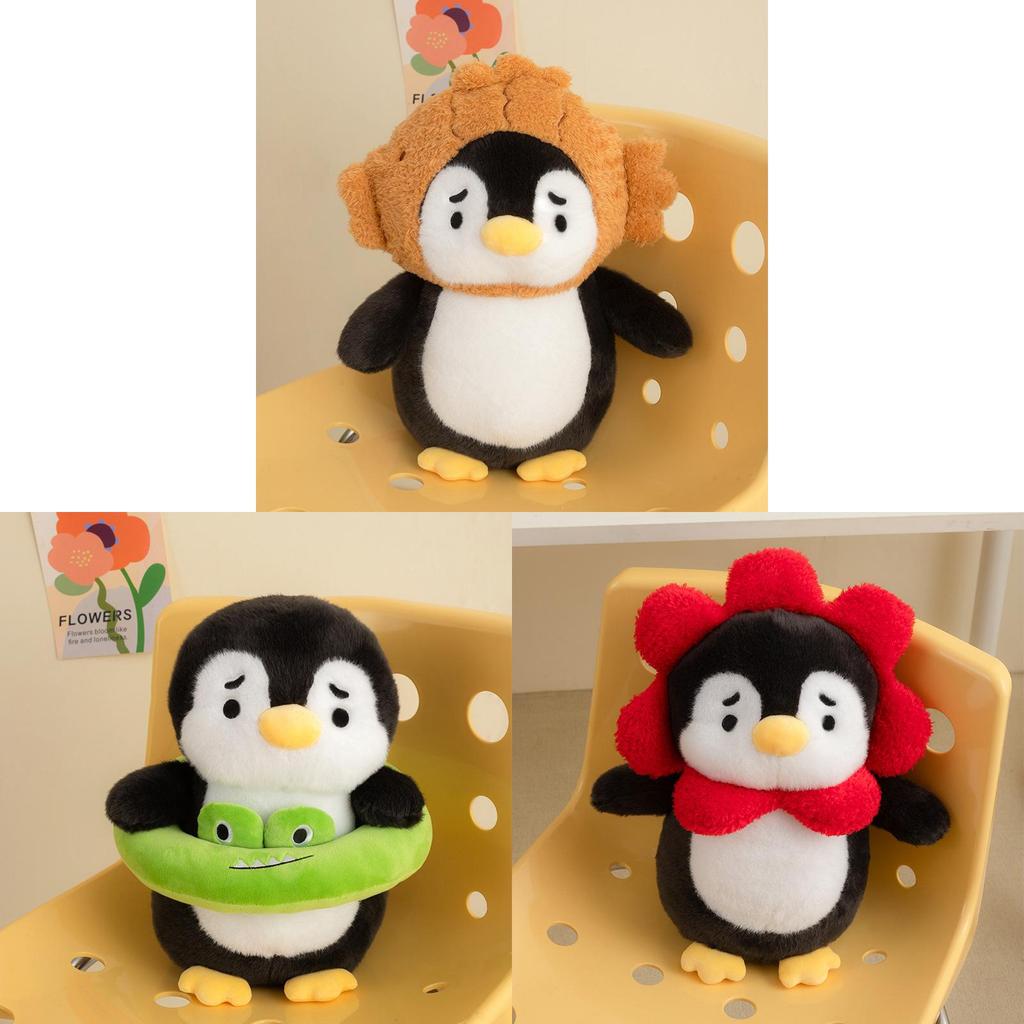 Plush Penguin Hat Toy With Soft Short Plush For Kids Play And Comfort