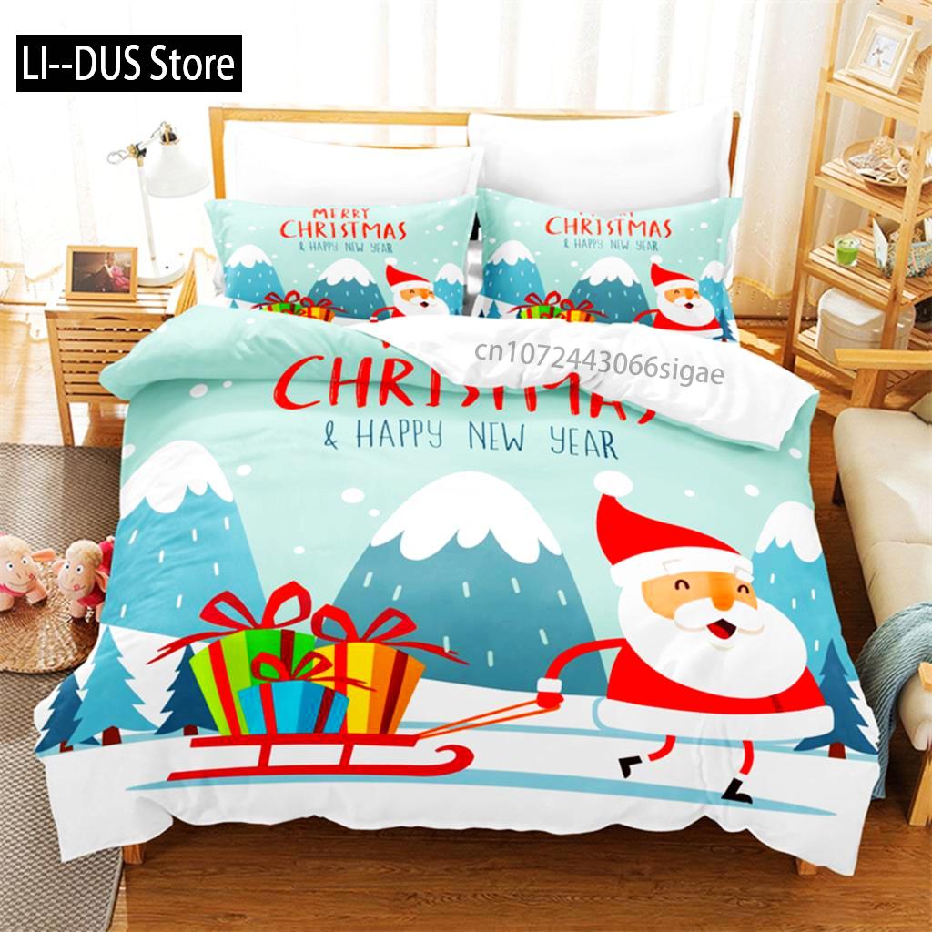 

Comforter Christmas Day Bedding Set 3D Bedding Digital Printing Queen Size Bedding Set Fashion Design Comforter (quilt)-EU Single(135*200cm)3pcs