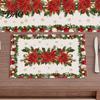 Christmas Table Mat 4Pcs Linen Placemat Set, Cartoon Snowman Gingerbread Gnome Durable Mats Mat, Heat Resistant Place for Holiday Party Placemats