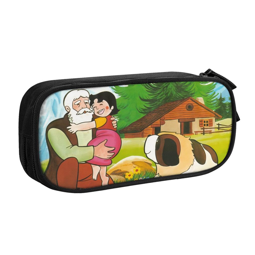Cute Anime Heidi Girl Of The Alps Comic Cartoon Pencil Cases for Girls Boys Large Storage Pen Bag Box School Accessories