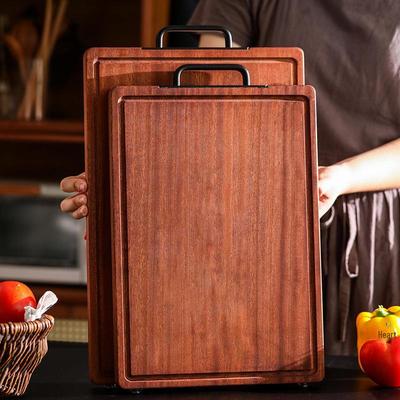 Ebony Solid Wood Antibacterial & Mildew-Proof Double-Sided Chopping Board for Steak & Pizza