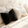 BUYNOW 1PC Solid ColorPlush Bow Pillow with Filling Minimalist Korean-style ins LivingRoom Sofa Cushion Cover Home Bedroom Decor