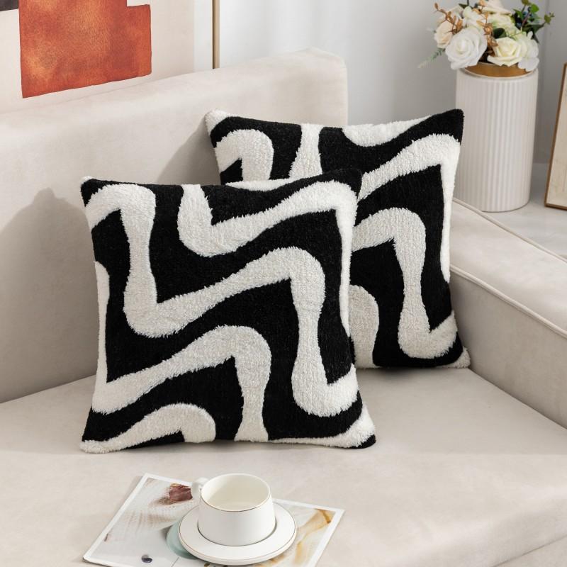 Nordic Throw Pillowcase Without Core Jacquard Single-sided Sofa Living Room Cushion Simple High-end Bedroom Bay Window Pillowcase