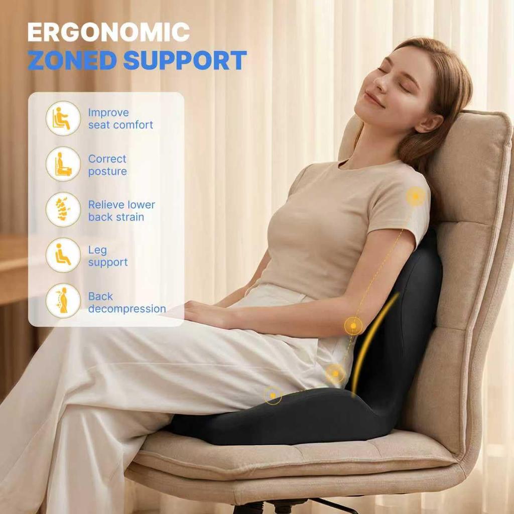 Seat Cushion for Office Chair Ergonomic Memory Foam Seat Cushion with Back Support for Stress Relief Lumbar Support Car Office