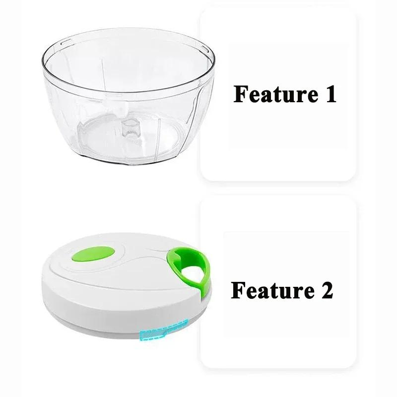 Manual Food Chopper Hand Pull String Vegetable Onions Garlic Cutter Kitchen Accessories Processor Tools for Fruits Herbs Nuts