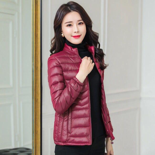 

Женская новая легкая и тонкая одежда, короткие маленькие куртки, тонкие и теплые куртки 5XL-140-75 kg бордовый