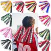 Soccer Ponytail Holders for Women Red Black Glitter Hair Ribbons Streamer Soccer Elastic Hair Ties Band Scrunchies Game Day