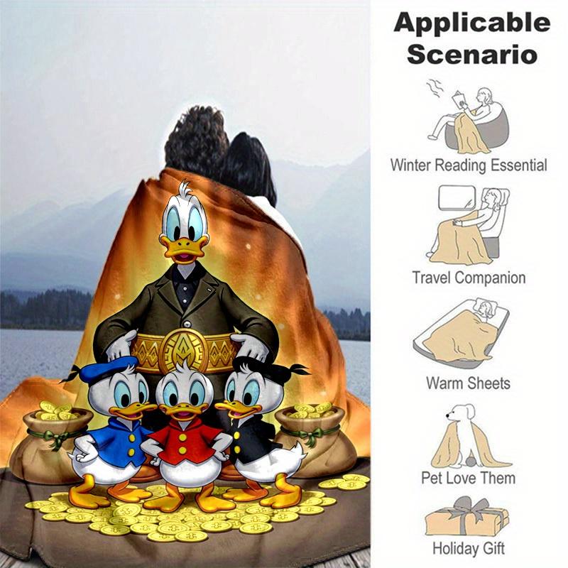 1pc, Donald Duck Family Warmth Blanket, Seasonal Comfort for Your Home Decor, Blanket, Versatile & Cozy for Bedroom, Living Room, Travel, Camping, Car