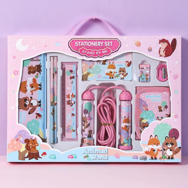 2026 Cartoon Stationery Set Gift Box Student Gift Reward Holiday School Supplies Student Prizes
