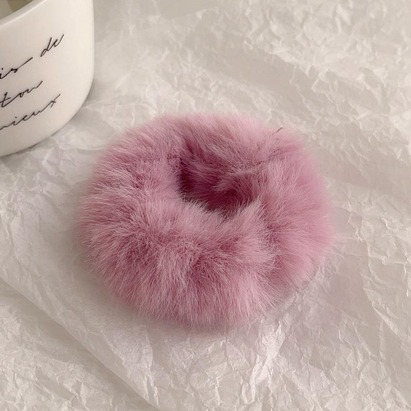 Plush Woolen Hair Tie - Women's Autumn/Winter Dopamine Style Hair Accessory