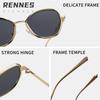Rennes European and American new polygonal metal small frame sunglasses women's high-end retro street photography outdoor sunshade sunglasses