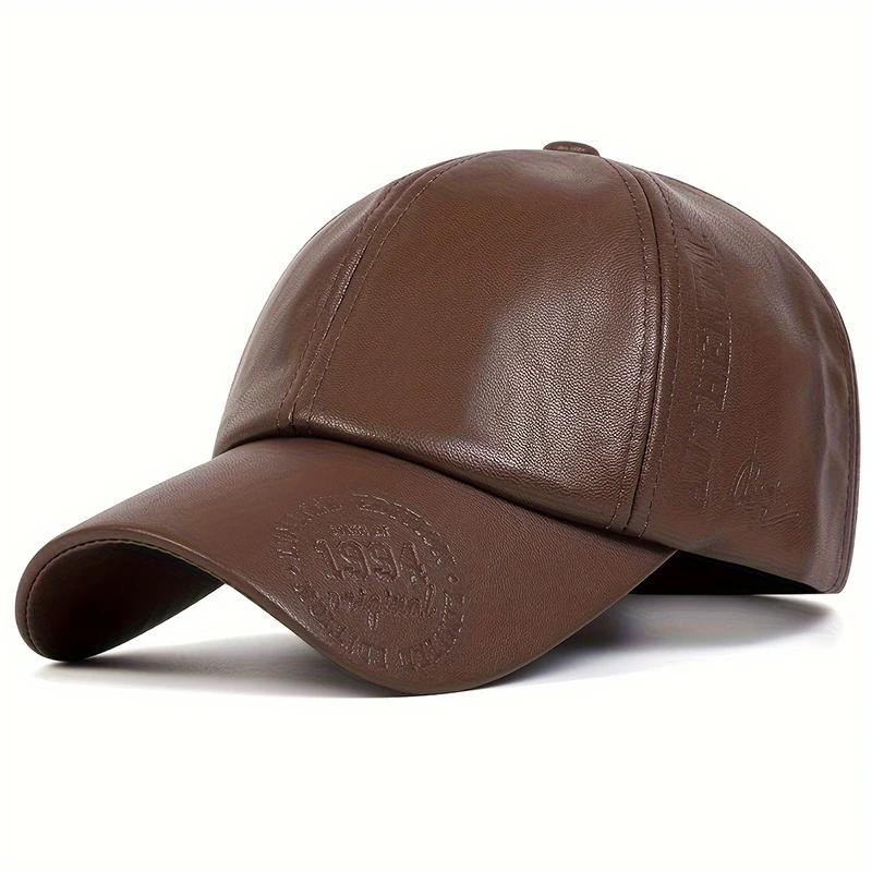 Unisex Vintage Leather Baseball Caps Outdoor Adjustable Spring and Autumn Casual Sunscreen Hat