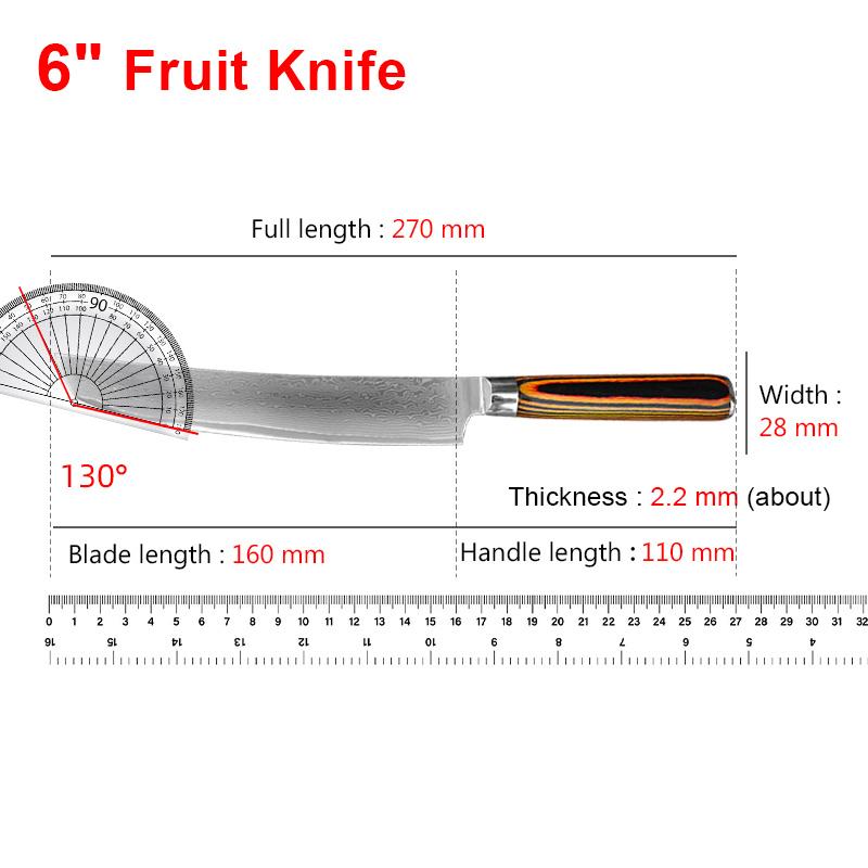 6 Inch Utility Knife Damascus Steel Kitchen Slicer Knives For Meat Fruit Vegetables Cook Accessories Chef Knives Cutter Tools