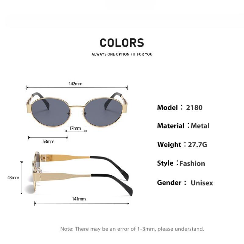 Retro Steampunk Sun Protection Sunglasses Vintage New Women's Metal Oval Sunglasses Ladies Classic UV400 Sunscreen Eyewear