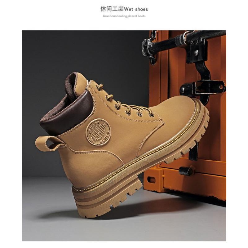 Mens Waterproof Wear Resistant Non Slip Martin Boots For Construction Site Work