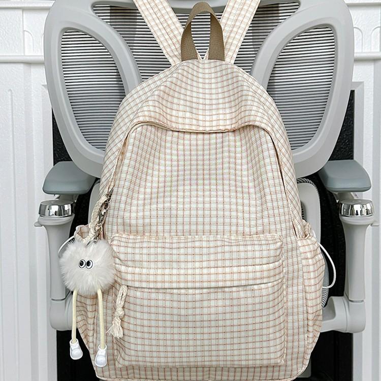 Schoolbag plaid schoolbag small fresh high school girl backpack college student lightweight simple computer bag campus student schoolbag