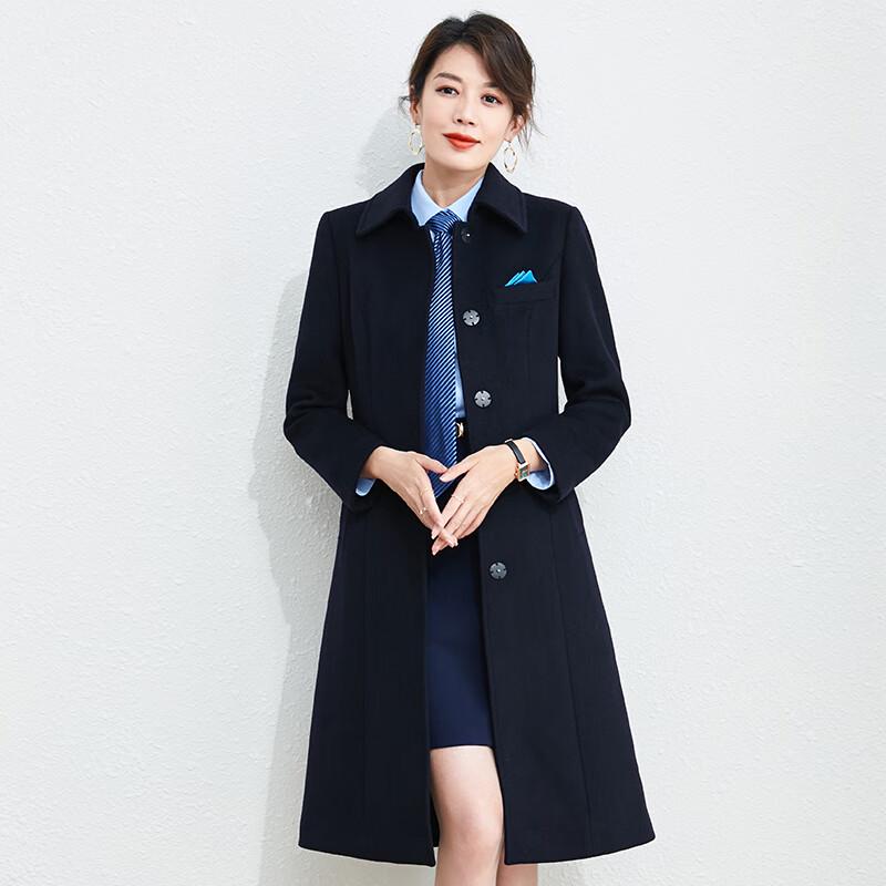 Toluoman Unisex 50% Wool Mid-Length Overcoat